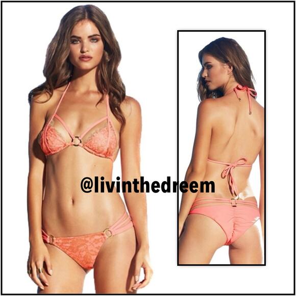 Beach Bunny Coral Gunpowder & Lace Large Set NWT - Picture 1 of 13